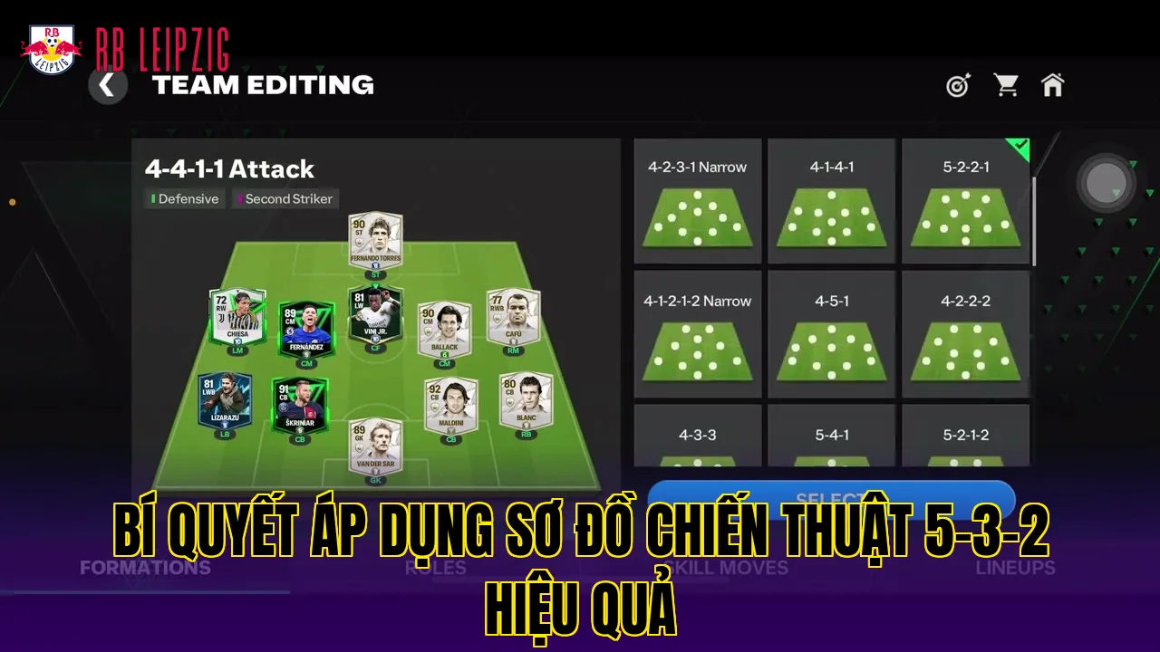 Bí quyết áp dụng sơ đồ chiến thuật 5-3-2 hiệu quả