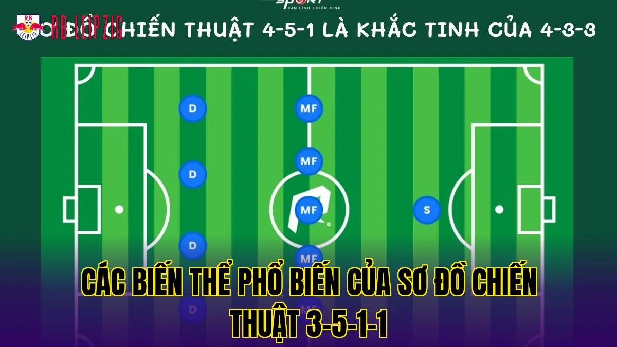 Các biến thể phổ biến của sơ đồ chiến thuật 3-5-1-1