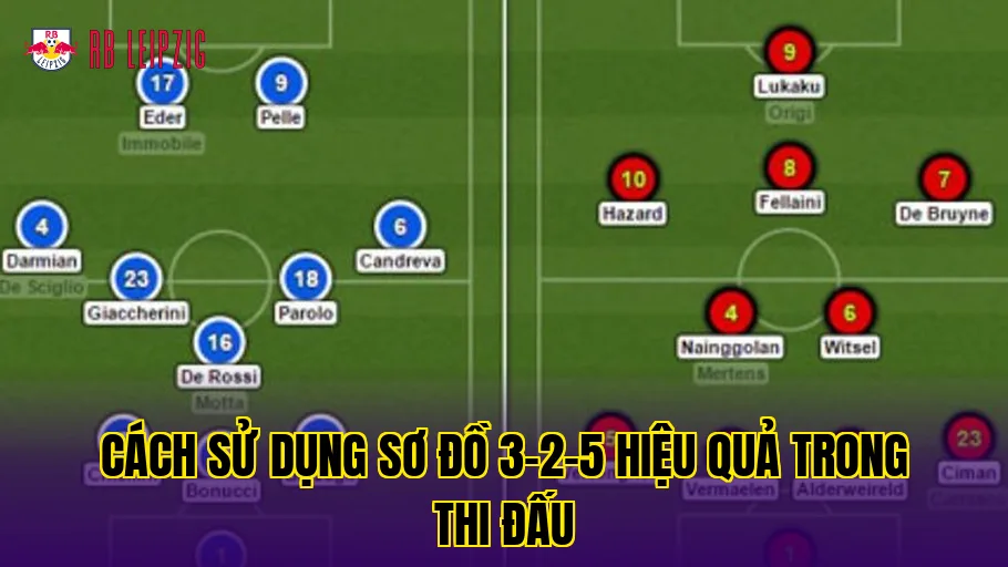 Cách sử dụng sơ đồ 3-2-5 hiệu quả trong thi đấu