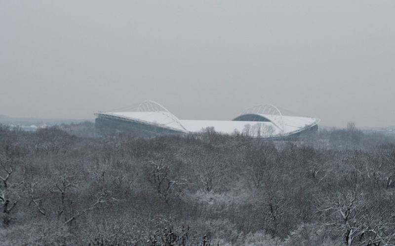 Sân vận động Red Bull Arena trong mùa đông