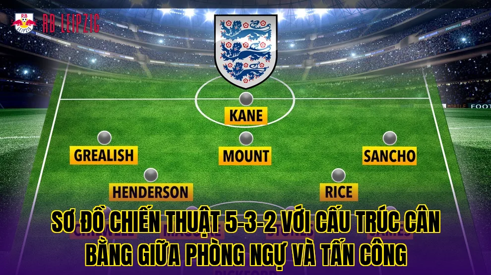 Sơ đồ chiến thuật 5-3-2 với cấu trúc cân bằng giữa phòng ngự và tấn công