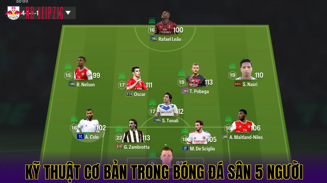 Kỹ thuật cơ bản trong bóng đá sân 5 người