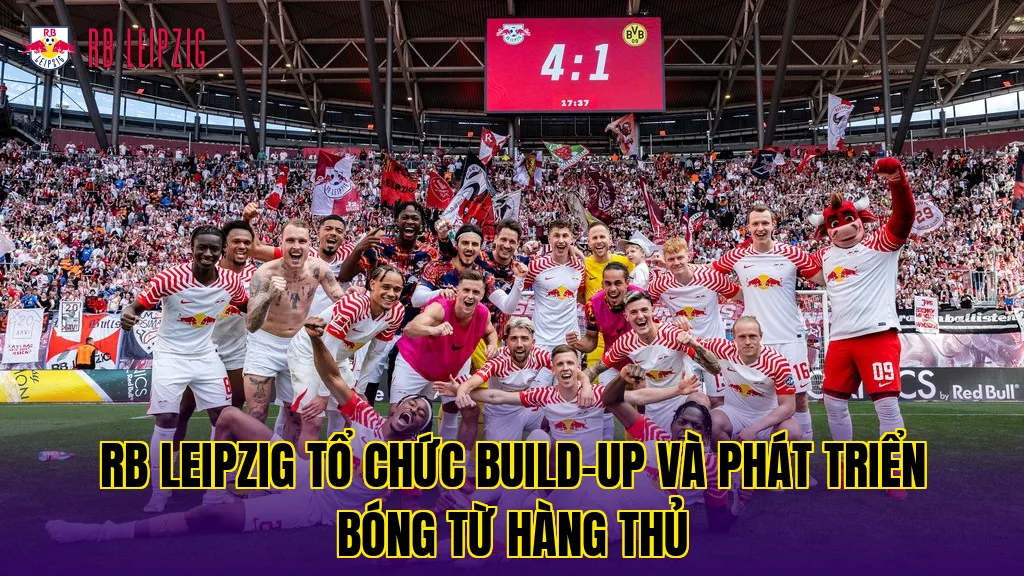 RB Leipzig tổ chức build-up và phát triển bóng từ hàng thủ
